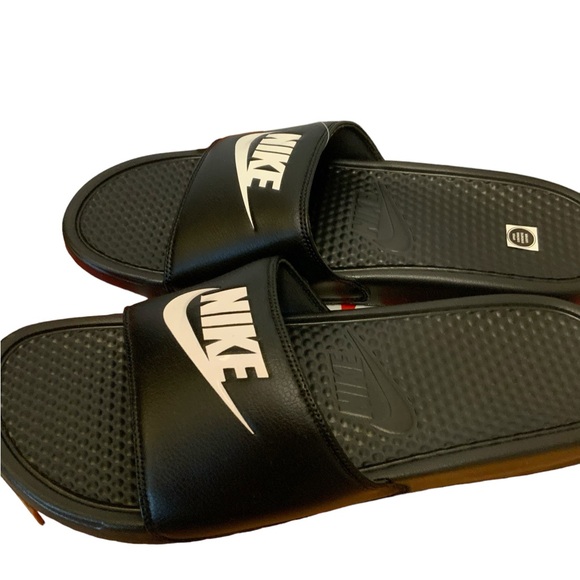 Nike Benassi JDI 343880 090 Black White Slide Just Do It Sandal Mens NEW